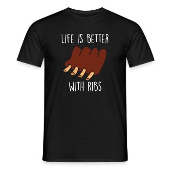 Spare Ribs Lustiges BBQ Grillen Fleisch Barbecue - Männer T-Shirt - Schwarz - Vorne - AI Model Male 178 light (178cm)