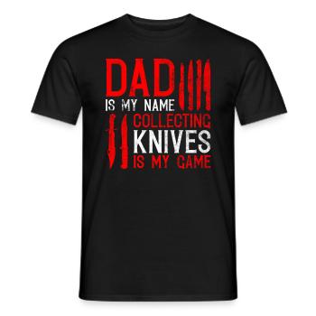 Jagdmesser Sammler Vater Und Messer Sammeln - Männer T-Shirt - Schwarz - Vorne - AI Model Male 178 light (178cm)