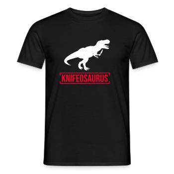 Knifosaurus Knifeaholic Messer Sammler Messer - Männer T-Shirt - Schwarz - Vorne - AI Model Male 178 light (178cm)