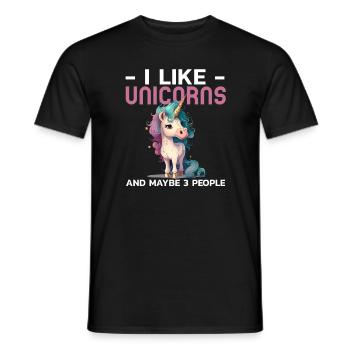 J’aime les licornes mignonnes géniales licornes drôles arc-en-ciel - T-shirt homme - noir - Devant - AI Model Male 178 light (178cm)