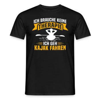 ich brauche keine therapie ich geh kajak fahren - Männer T-Shirt - Schwarz - Vorne - AI Model Male 178 light (178cm)