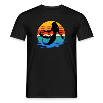 Mignonne Sirène Fille Femme Maman Anniversaire Sirène - T-shirt homme - noir - Devant - AI Model Male 178 light (178cm)