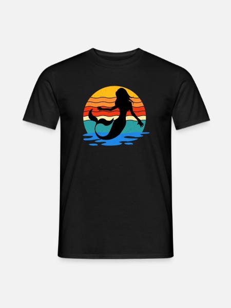 Niedliche Meerjungfrau Mädchen Frau Mama Geburtstag Meerjungfrau - Männer T-Shirt - Schwarz