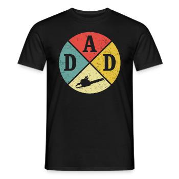 Père Bûcheron Papa Papa Fête des pères Tronçonneuse - T-shirt homme - noir - Devant - AI Model Male 178 light (178cm)