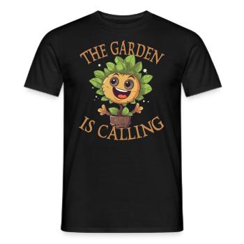 The Garden Is Calling Funny Garden Lovers - Men's T-Shirt - black - Front - AI Model Male 178 light (178cm)