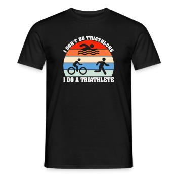 Triathlon Triathlete Swimming Running Cycling - Men's T-Shirt - black - Front - AI Model Male 178 light (178cm)