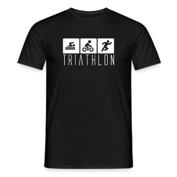 Triathlon Triathlet Schwimmen Laufen Radfahren - Männer T-Shirt - Schwarz - Vorne - AI Model Male 178 light (178cm)