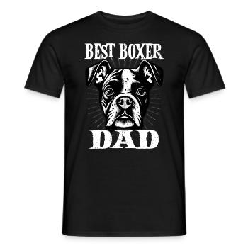 Best Boxer Dad,Boxer Sunset Retro,Dog Owner - Men's T-Shirt - black - Front - AI Model Male 178 light (178cm)