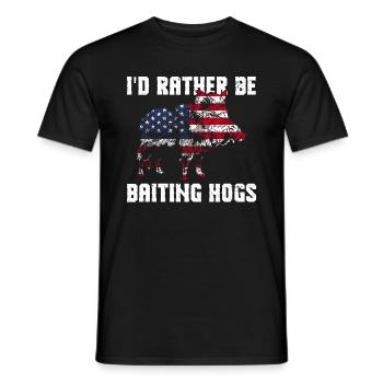 Patriotisches Wildschweinjagd-design Für Die - Men's T-Shirt - black - Front - AI Model Male 178 light (178cm)
