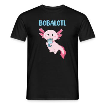 Boba Bubble Tea Cup in Anime Style - Men's T-Shirt - black - Front - AI Model Male 178 light (178cm)