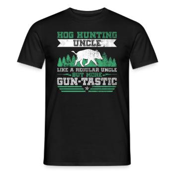 Schweinejagd Onkel Design Für Die Wildschweinjagd - Men's T-Shirt - black - Front - AI Model Male 178 light (178cm)