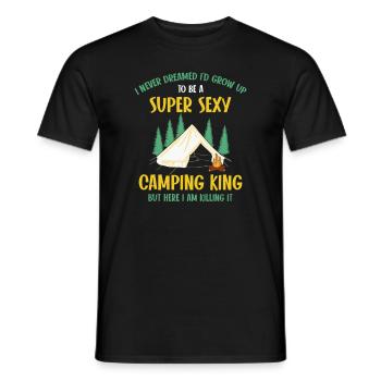 Camping Outdoor Mountain Camper Wandern Camping - Männer T-Shirt - Schwarz - Vorne - AI Model Male 178 light (178cm)