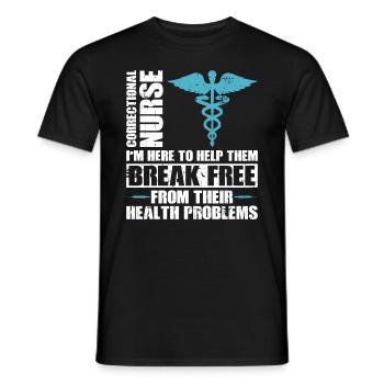 Gefängniskrankenpflege-design Für - T-shirt homme - noir - Devant - AI Model Male 178 light (178cm)