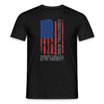 Patriotisches Justizvollzugs-rn-design Für - T-shirt homme - noir - Devant - AI Model Male 178 light (178cm)