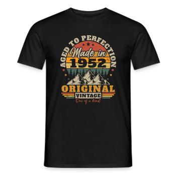 Retro Vintage 1952 Birthday Gift 1952 - Men's T-Shirt - black - Front - AI Model Male 178 light (178cm)