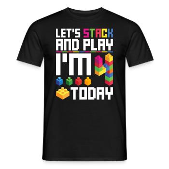 Blockgebäude 4. Geburtstagsdesign Für - T-shirt homme - noir - Devant - AI Model Male 178 light (178cm)
