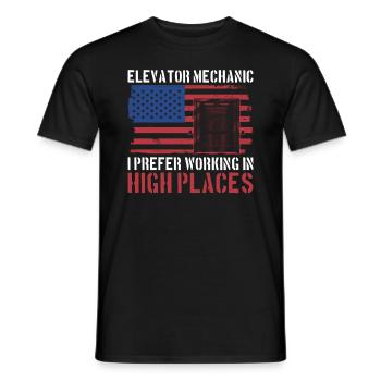 Patriotisches Aufzugsmechanik-design Für - T-shirt homme - noir - Devant - AI Model Male 178 light (178cm)