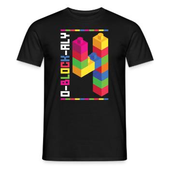 Spielzeugblöcke Geburtstag für Blockbau 4. - T-shirt homme - noir - Devant - AI Model Male 178 light (178cm)