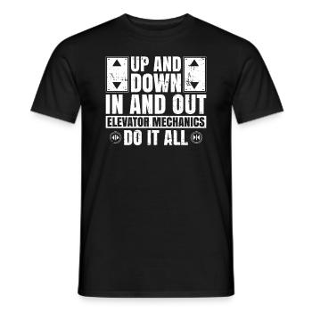 Aufzugstechniker-design Für Aufzugsmechaniker - Men's T-Shirt - black - Front - AI Model Male 178 light (178cm)