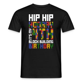 Blockgebäude 4 Jahre Design Für Little Brick - Männer T-Shirt - Schwarz - Vorne - AI Model Male 178 light (178cm)