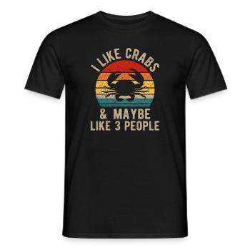 Crab Eating Crabs Lover Lobster Crabbing Seafood - Men's T-Shirt - black - Front - AI Model Male 178 light (178cm)