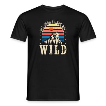 Wanderer Berg Lustiges Wandern - Männer T-Shirt - Schwarz - Vorne - AI Model Male 178 light (178cm)