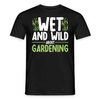 Water Gardener Wet and Wild Gardening Gift - Men's T-Shirt - black - Front - AI Model Male 178 light (178cm)