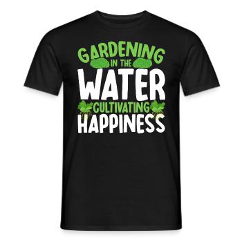 Water Gardener Cultivating Happiness Gift - Men's T-Shirt - black - Front - AI Model Male 178 light (178cm)