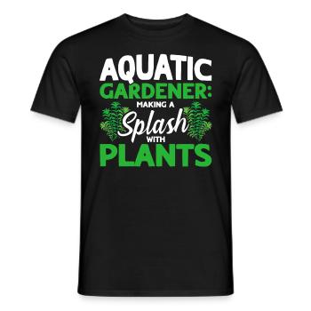 Water gardeners Sweating with plants - Men's T-Shirt - black - Front - AI Model Male 178 light (178cm)
