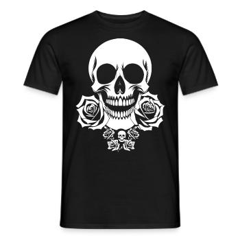 Horror Skull Skull Art Skull Gothic Heavy Metal - Men's T-Shirt - black - Front - AI Model Male 178 light (178cm)