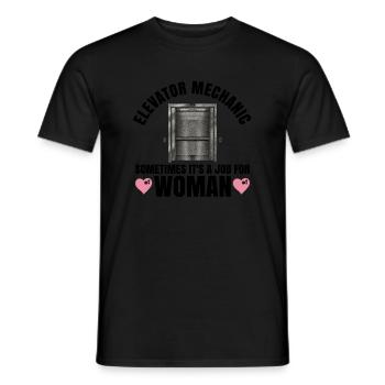 Aufzugsmechanikerin Design Für Einen - Men's T-Shirt - black - Front - AI Model Male 178 light (178cm)