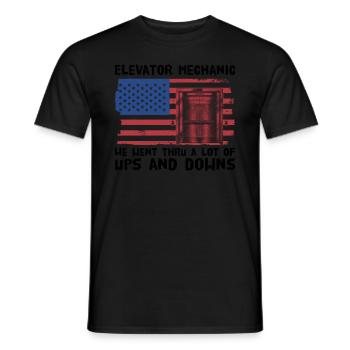 Aufzugsmechaniker-design Für Einen - T-shirt homme - noir - Devant - AI Model Male 178 light (178cm)