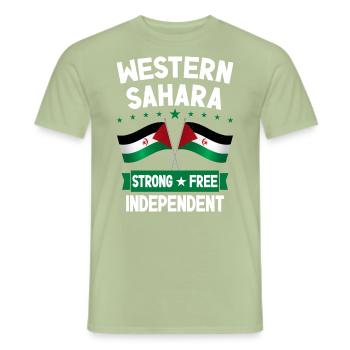 Sahara occidental - T-shirt homme - vert sauge - Devant - AI Model Male 178 light (178cm)