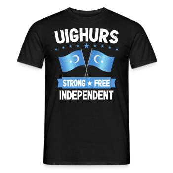 Uiguren - Männer T-Shirt - Schwarz - Vorne - AI Model Male 178 light (178cm)