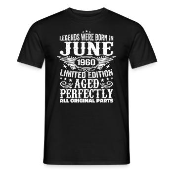 Juin 1960 Edition Limitée Parfaitement Vieilli 1960 Juin - T-shirt homme - noir - Devant - AI Model Male 178 light (178cm)