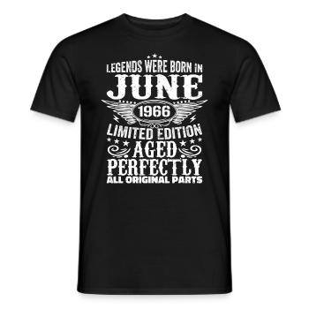 June 1966 Limited Edition Perfectly Aged 1966 June - Men's T-Shirt - black - Front - AI Model Male 178 light (178cm)