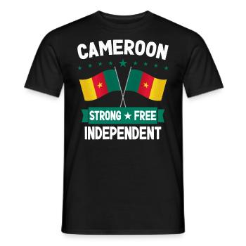 Cameroun - T-shirt homme - noir - Devant - AI Model Male 178 light (178cm)