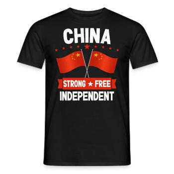 China - Männer T-Shirt - Schwarz - Vorne - AI Model Male 178 light (178cm)