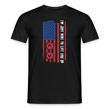 Patriotisches Aufzugsmechanik-design Für - Männer T-Shirt - Schwarz - Vorne - AI Model Male 178 light (178cm)