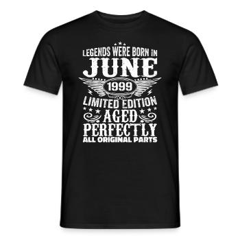 Juin 1999 Edition Limitée Parfaitement Vieilli 1999 Juin - T-shirt homme - noir - Devant - AI Model Male 178 light (178cm)