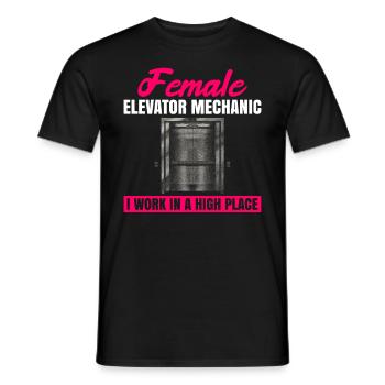 Weibliches Aufzugsmechaniker-design Für Einen - T-shirt homme - noir - Devant - AI Model Male 178 light (178cm)
