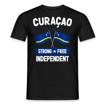 Curaçao - Männer T-Shirt - Schwarz - Vorne - AI Model Male 178 light (178cm)