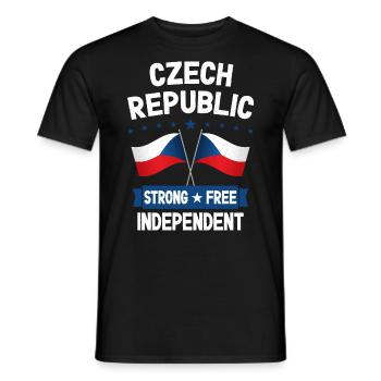 Czech Republic - Men's T-Shirt - black - Front - AI Model Male 178 light (178cm)