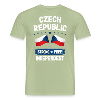 République tchèque - T-shirt homme - vert sauge - Devant - AI Model Male 178 light (178cm)