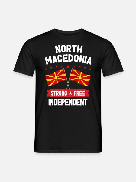Nordmazedonien - Männer T-Shirt - Schwarz