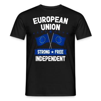 European Union - Men's T-Shirt - black - Front - AI Model Male 178 light (178cm)