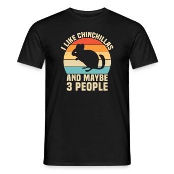 Chinchillas Citation Funny Chinchilla - T-shirt homme - noir - Devant - AI Model Male 178 light (178cm)