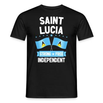 Saint Lucia - Men's T-Shirt - black - Front - AI Model Male 178 light (178cm)