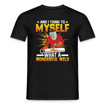 Welding Quote Men Welder Funny Dad Welding Worker - Men's T-Shirt - black - Front - AI Model Male 178 light (178cm)