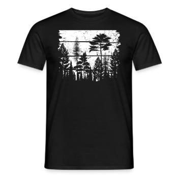 In the black and white forest in vintage - Men's T-Shirt - black - Front - AI Model Male 178 light (178cm)